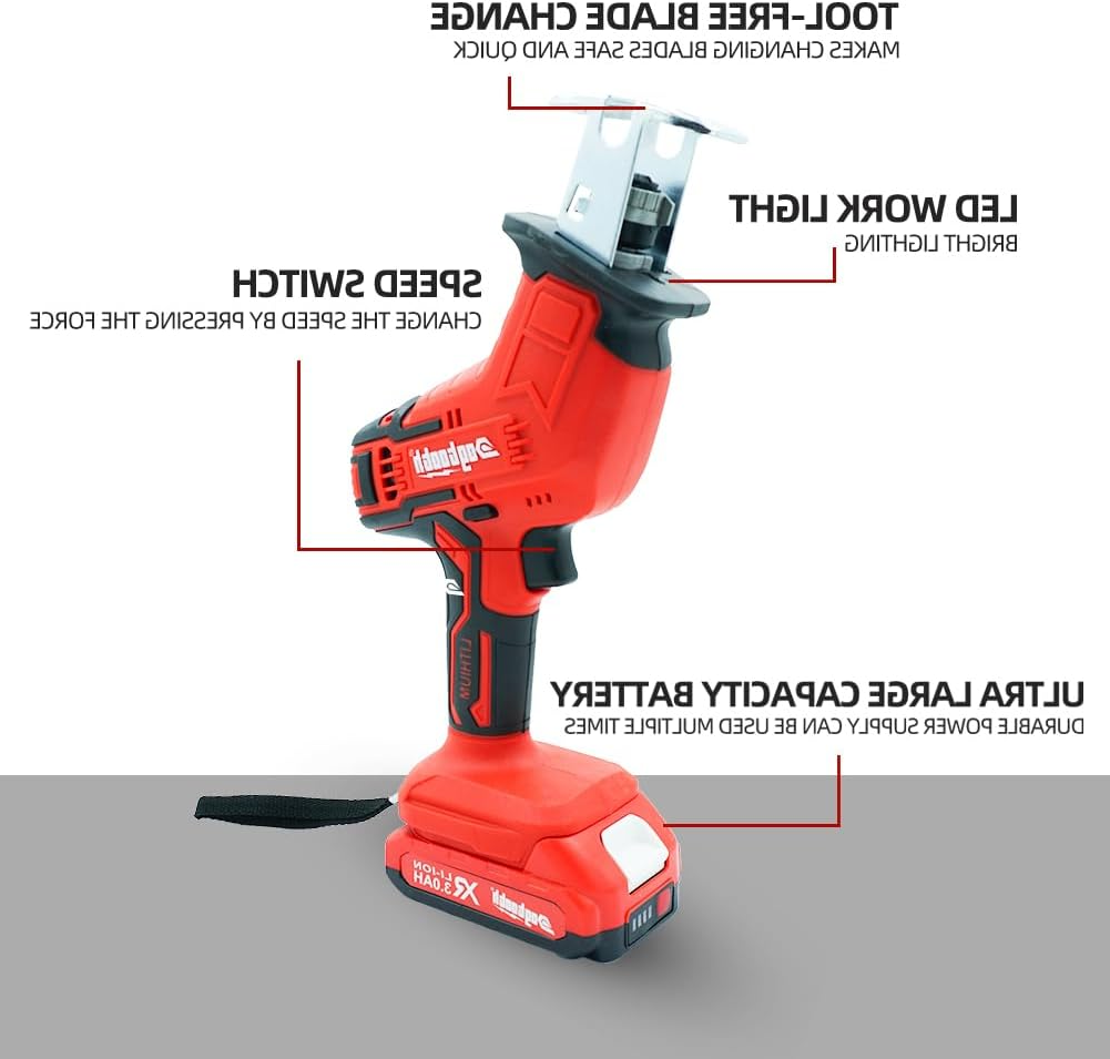 21V CORDLESS RECIPROCATING SAW KIT WITH 2 BATTERIES AND CHARGER