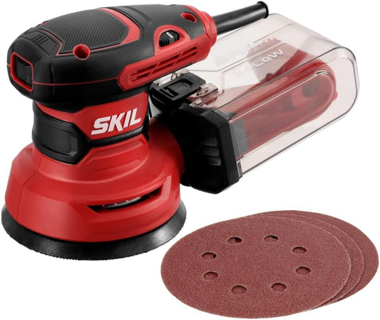 5" CORDED RANDOM ORBITAL SANDER WITH SANDPAPER