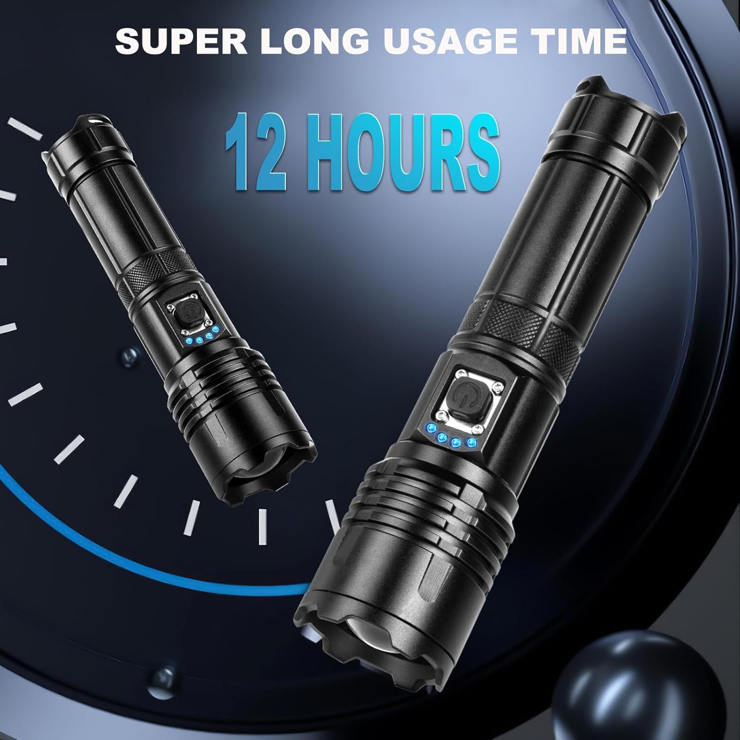 Flashlights High Lumens Rechargeable 2 Pack, 990000 Lumen Super Bright Led Flashlight with USB Cable, IPX7 Waterproof, 5 Modes Powerful Handheld Flash Light for Home Camping Emergency