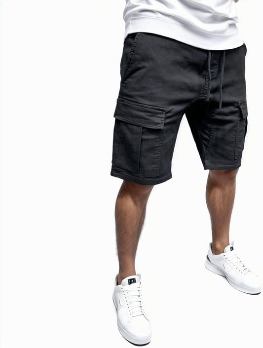 DRAWSTRING CARGO SHORTS WITH MULTI-POCKETS