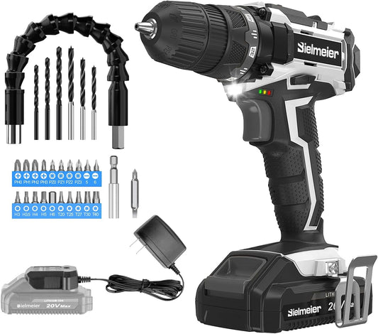 29 PIECE 20V CORDLESS DRILL KIT WITH BATTERY AND CHARGER