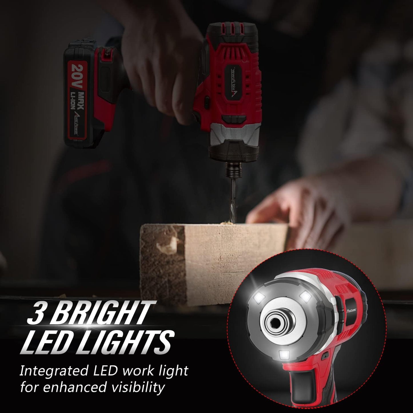 24 PIECE1/4 INCH CORDLESS BRUSHLESS IMPACT DRIVER KIT WITH BATTERY AND CHARGER