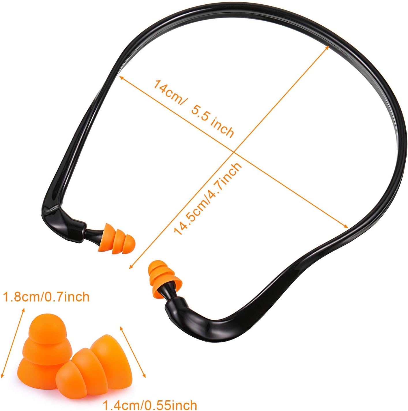 4 PAIRS OF HEARING PROTECTION BANDED EARPLUGS