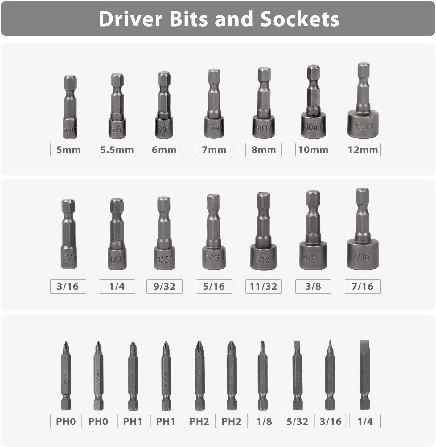 24 PIECE1/4 INCH CORDLESS BRUSHLESS IMPACT DRIVER KIT WITH BATTERY AND CHARGER