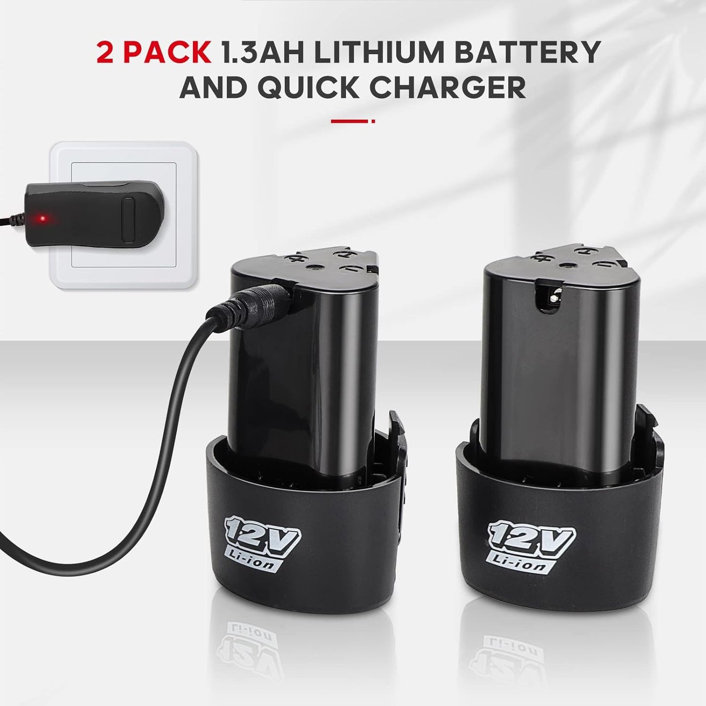 12V CORDLESS RATCHET WRENCH KIT 3/8 INCH WITH 2 BATTERIES AND CHARGER