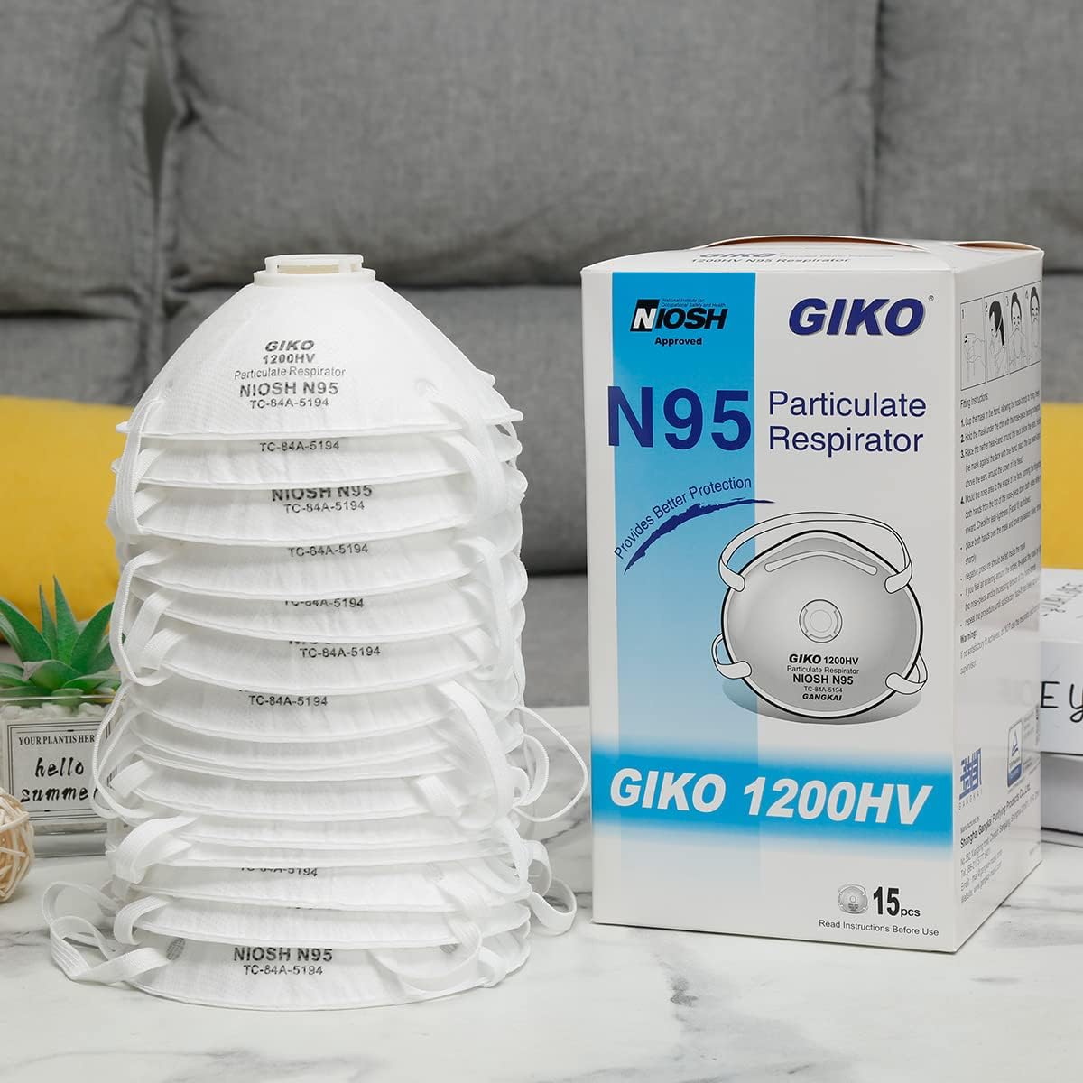 N95 NIOSH CERTIFIED SAFETY RESPIRATOR MASKS 15PCS