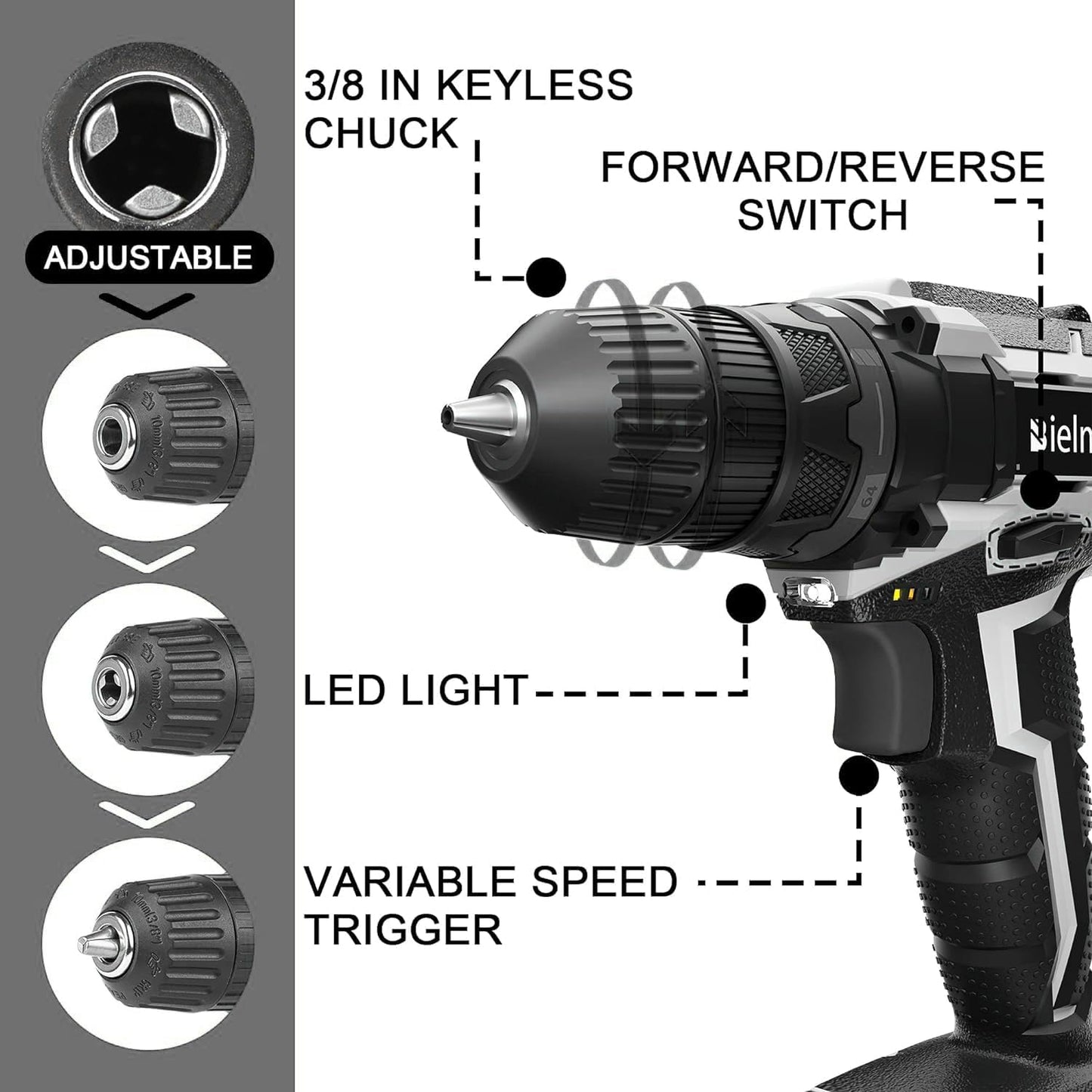 29 PIECE 20V CORDLESS DRILL KIT WITH BATTERY AND CHARGER
