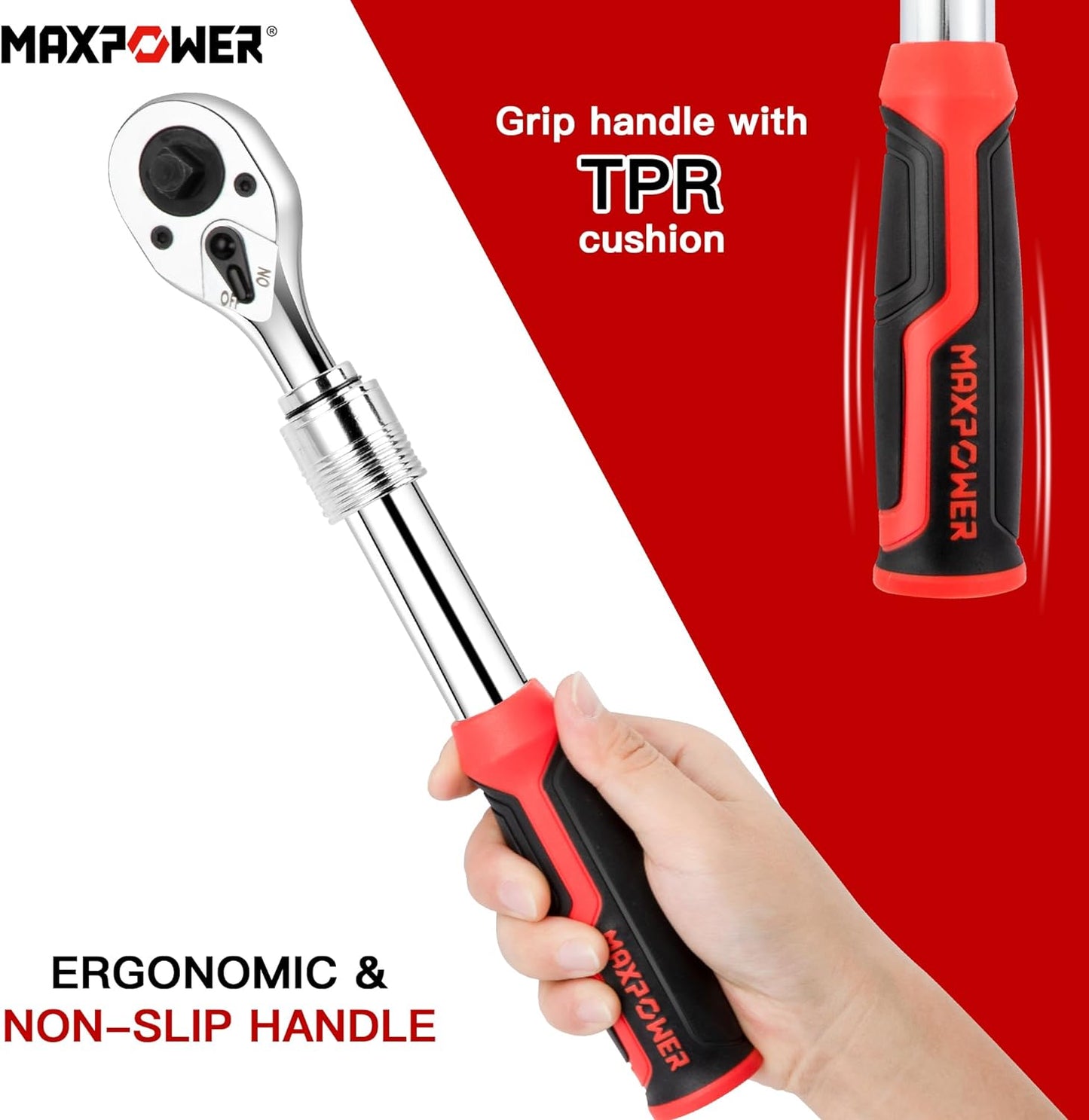 1/2IN AND 3/8IN EXTENDABLE RATCHET WRENCH STAINLESS STEEL