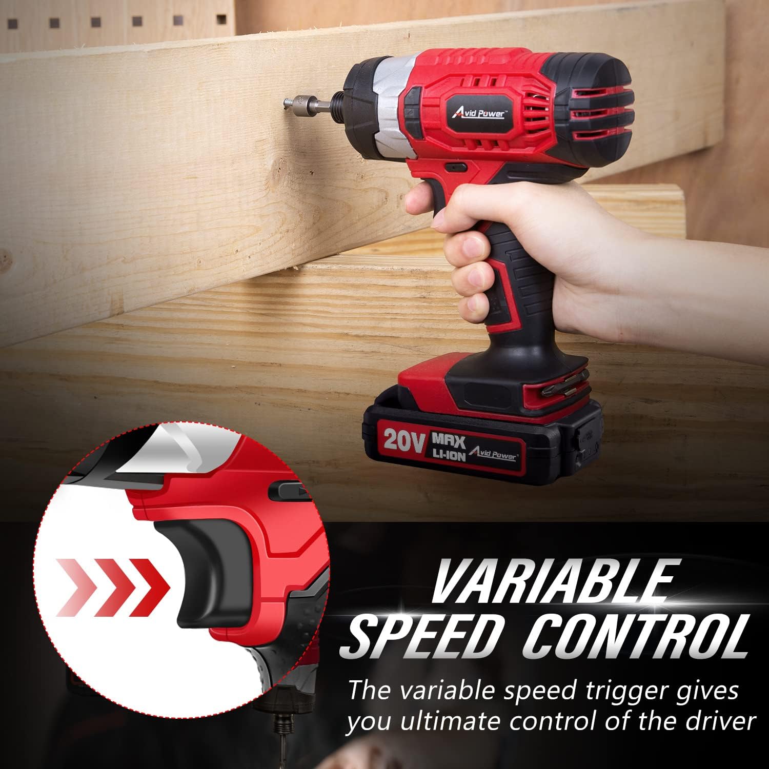 24 PIECE1/4 INCH CORDLESS BRUSHLESS IMPACT DRIVER KIT WITH BATTERY AND CHARGER