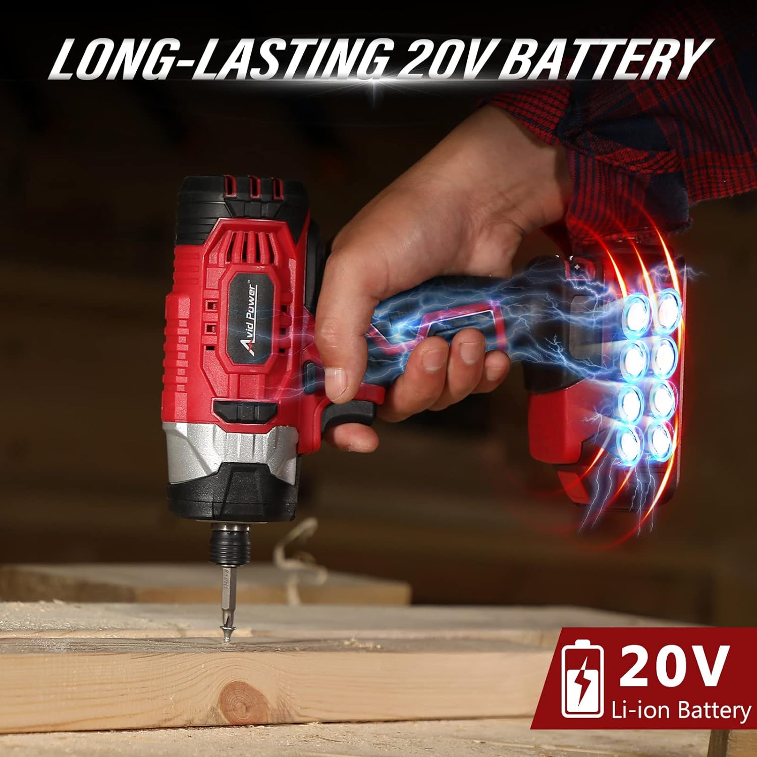 24 PIECE1/4 INCH CORDLESS BRUSHLESS IMPACT DRIVER KIT WITH BATTERY AND CHARGER