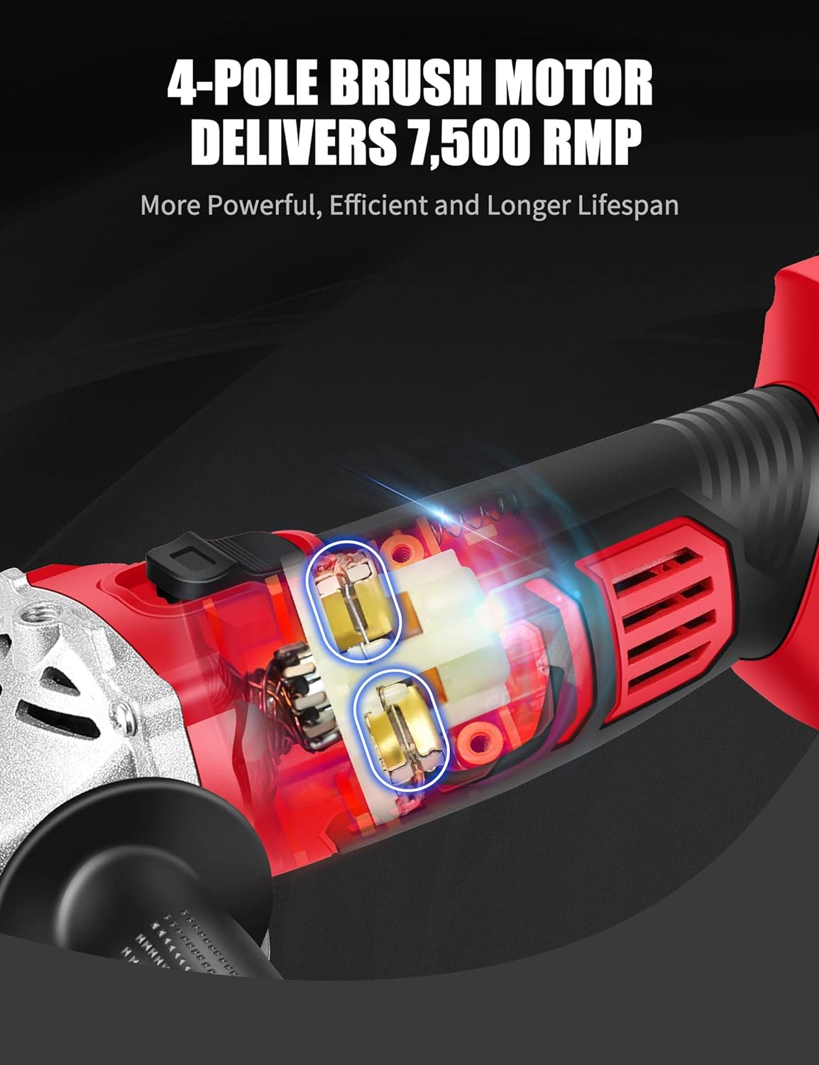 20V CORDLESS ANGLE GRINDER KIT WITH BATTERY AND CHARGER AND 4-1/2 INCH GRINDING WHEELS