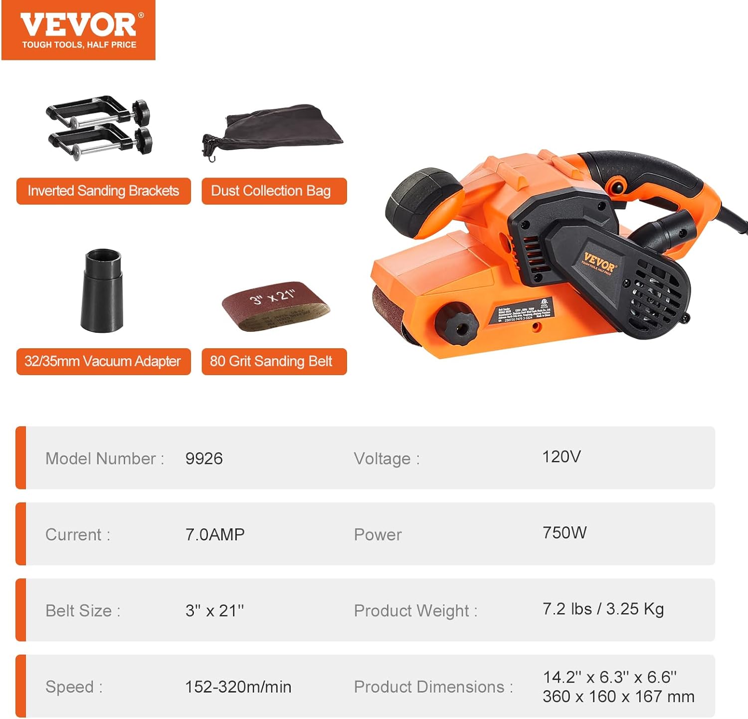 7-AMP 6-SPEED BELT SANDER KIT