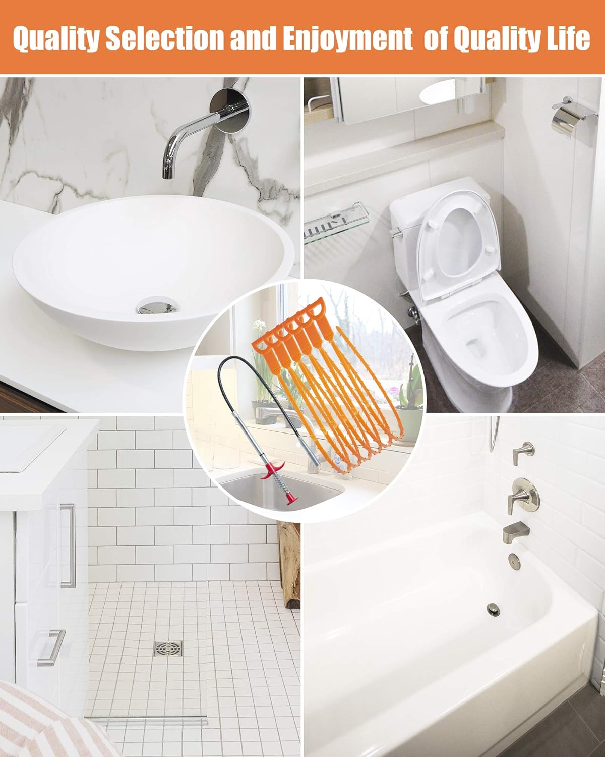 DRAIN AUGER WITH 6 CLEANER STICKS