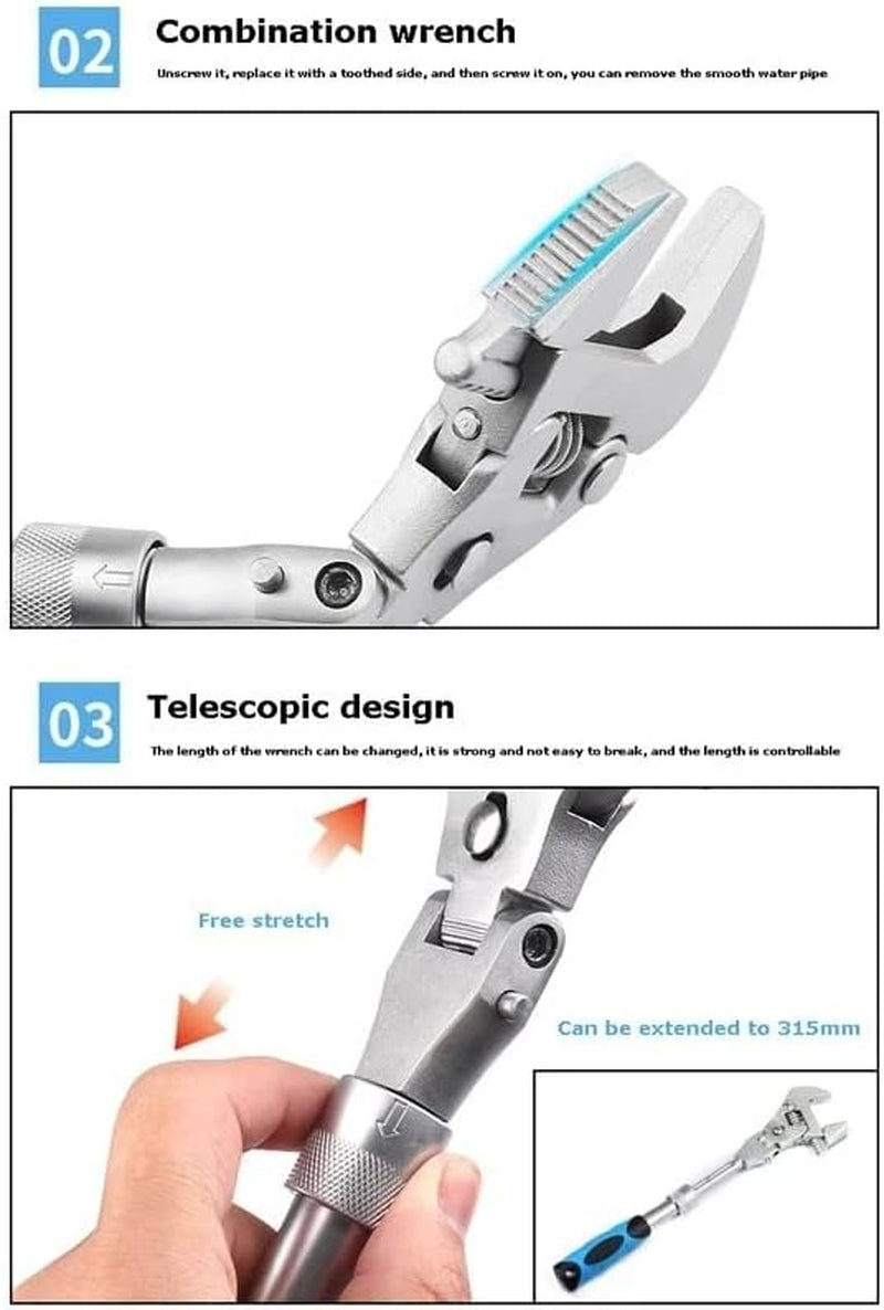 10 INCH FOLDING RATCHET WRENCH 5-IN-1 ADJUSTABLE