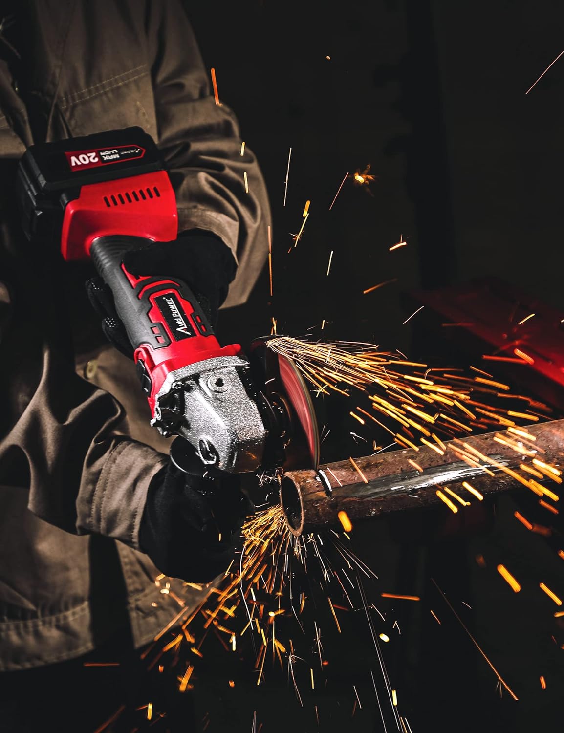 20V CORDLESS ANGLE GRINDER KIT WITH BATTERY AND CHARGER AND 4-1/2 INCH GRINDING WHEELS