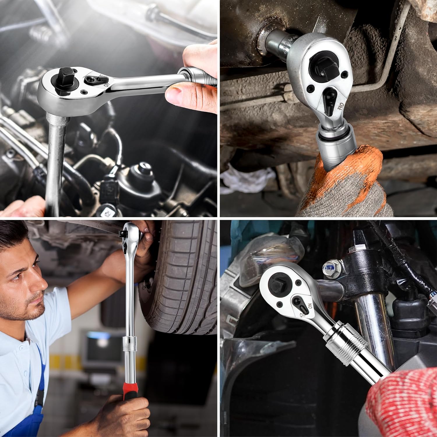 1/2IN AND 3/8IN EXTENDABLE RATCHET WRENCH STAINLESS STEEL