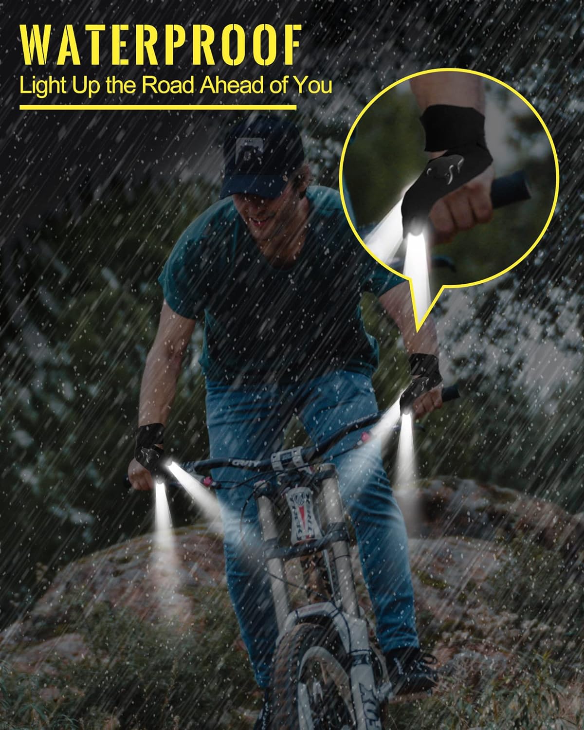 HANDS FREE LED RECHARGEABLE FLASHLIGHT GLOVES