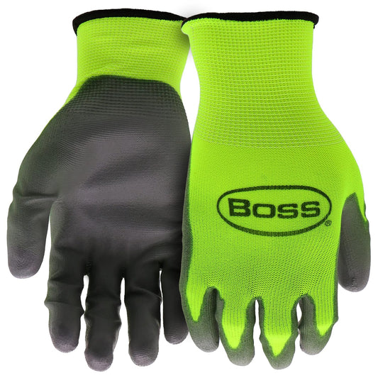 5-PACK WATER RESISTANT HIGH VISIBILITY ABRASION RESISTANT NITRILE WORK GLOVES WITH ENHANCED GRIP