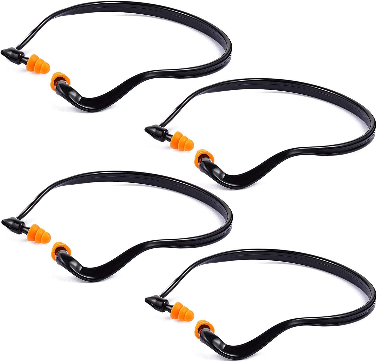 4 PAIRS OF HEARING PROTECTION BANDED EARPLUGS