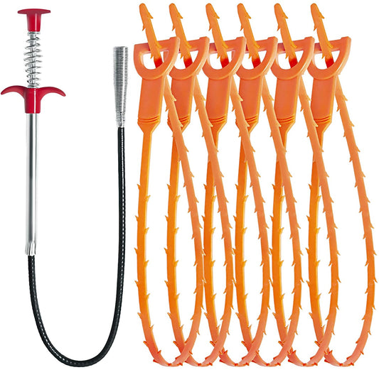 DRAIN AUGER WITH 6 CLEANER STICKS