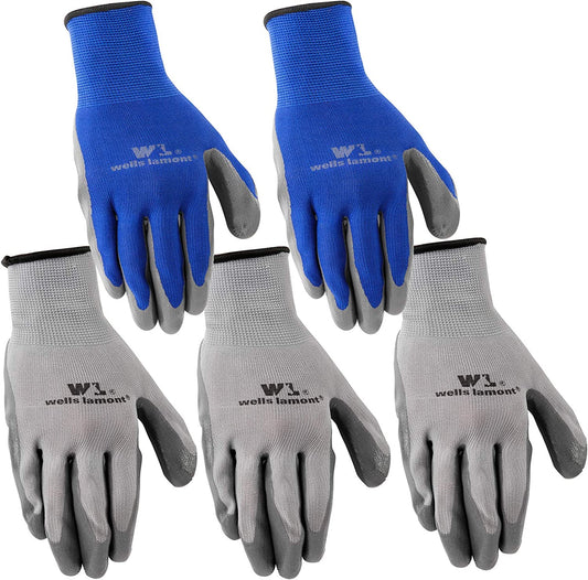 5-PAIR NITRILE WORK GLOVES
