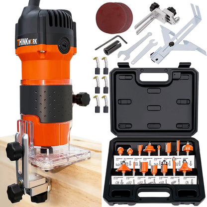 WOOD ROUTER 1.25HP 30000RPM KIT WITH 15 BITS