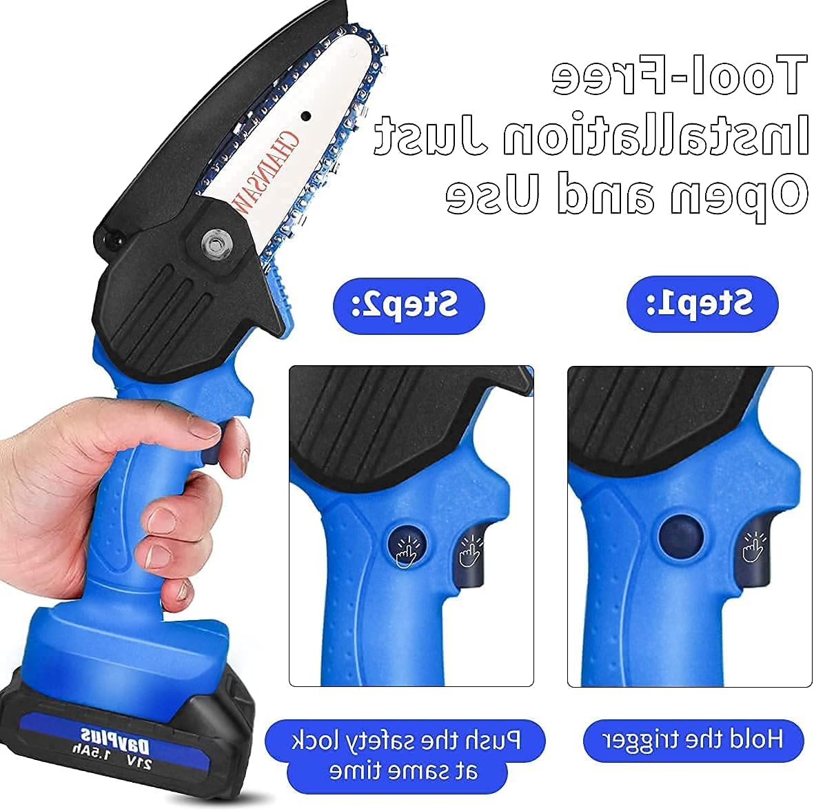 4 INCH BRUSHLESS CHAINSAW AND PRUNING SAW WITH BATTERY AND CHARGER