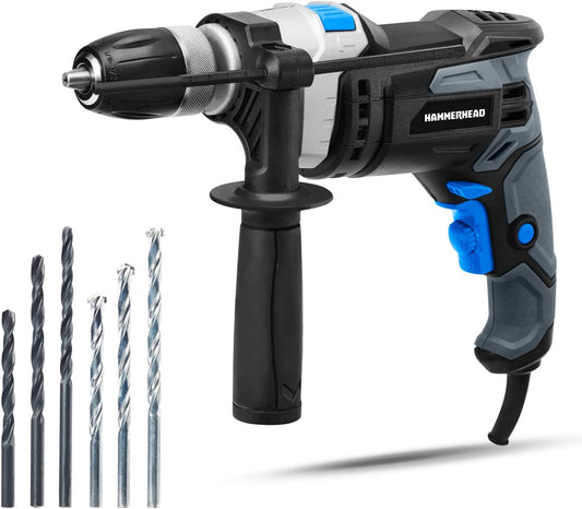 7.5=AMP 1/2-INCH CORDED HAMMER DRILL WITH 6 BITS