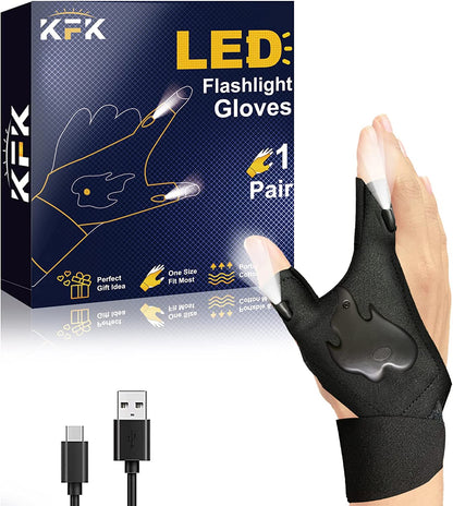 HANDS FREE LED RECHARGEABLE FLASHLIGHT GLOVES