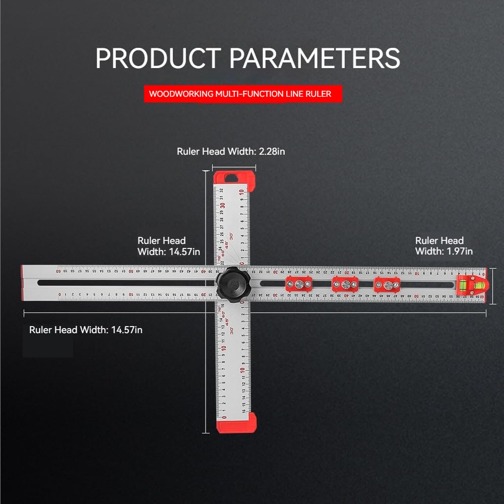 2-IN-1 DRILLING POSITIONING RULER T-SHAPED