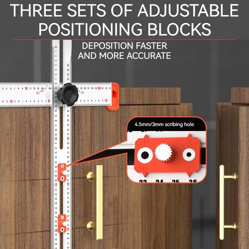 2-IN-1 DRILLING POSITIONING RULER T-SHAPED