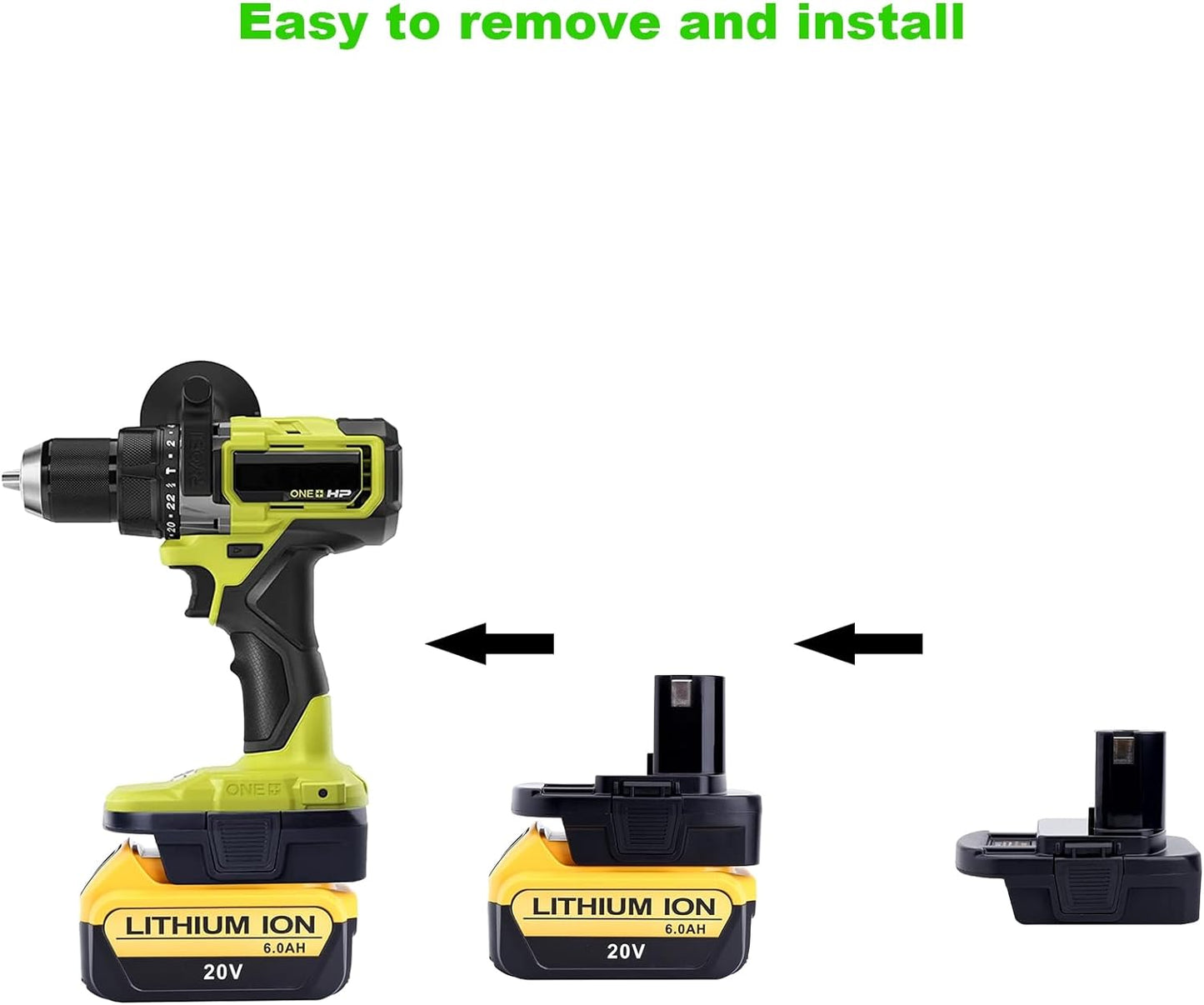 BATTERY ADAPTER CONVERTER RYOBI REPLACE WITH MILWAUKEE/DEWALT