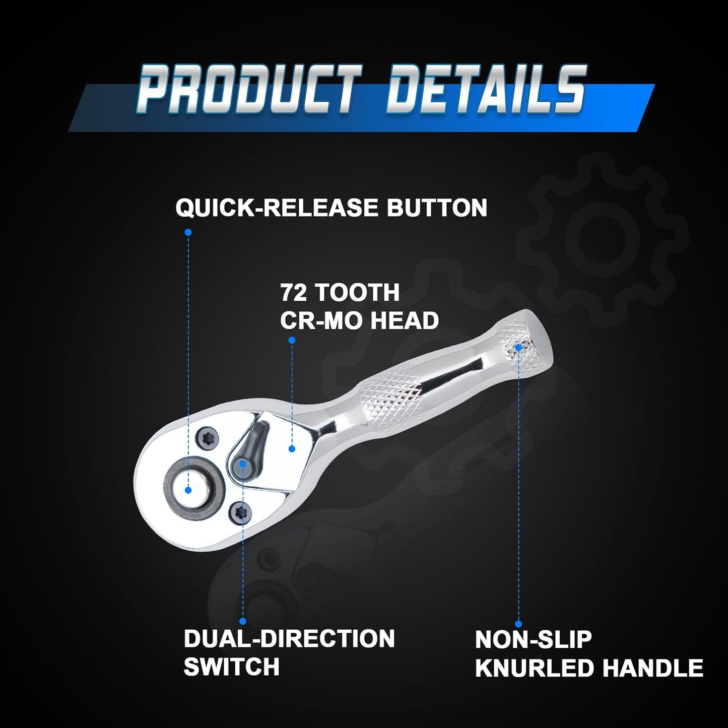 1/4 INCH QUICK RELEASE MINI RATCHET WRENCH