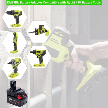 BATTERY ADAPTER CONVERTER RYOBI REPLACE WITH MILWAUKEE/DEWALT