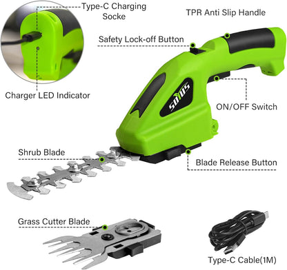 CORDLESS HEDGE TRIMMER WITH BATTERY AND CHARGER