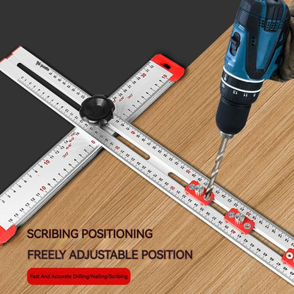 2-IN-1 DRILLING POSITIONING RULER T-SHAPED