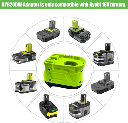 BATTERY ADAPTER CONVERTER DEWALT REPLACE WITH RYOBI