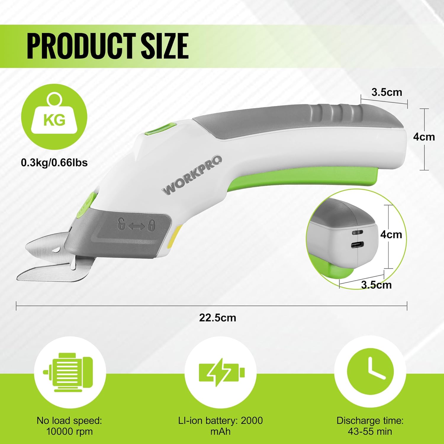 ELECTRIC SCISSORS WITH BATTERY AND CHARGER