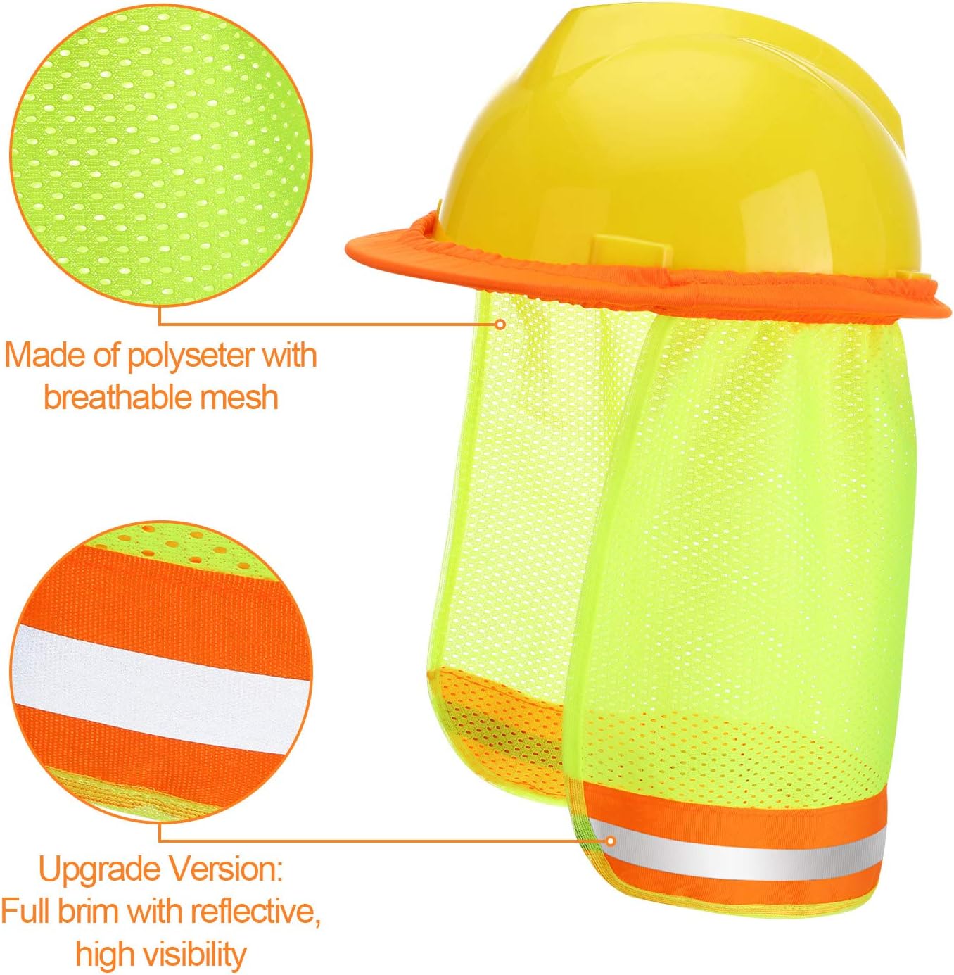 2 PIECES HARD HAT FOR CONSTRUCTION AND LANDSCAPING WITH SUN NECK SHIELD