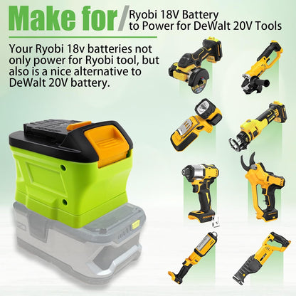 BATTERY ADAPTER CONVERTER DEWALT REPLACE WITH RYOBI