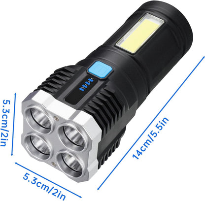 HAND HELD WATERPROOF MULTI=FUNCTIONAL 1000-LUMENS LED RECHARGEABLE FLASHLIGHT