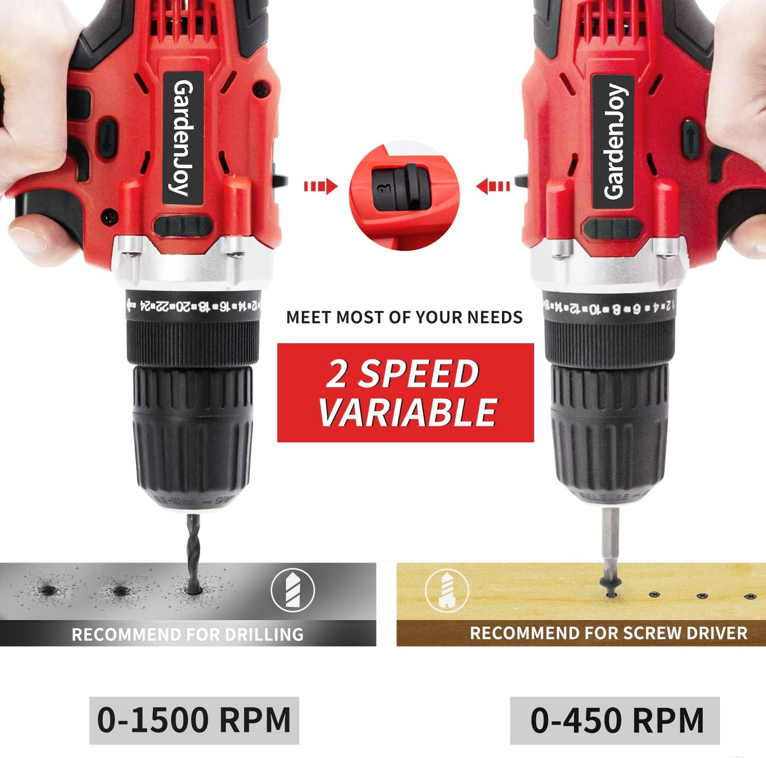 12V 2-SPEED CORDLESS DRILL KIT WITH BATTERY AND CHARGER