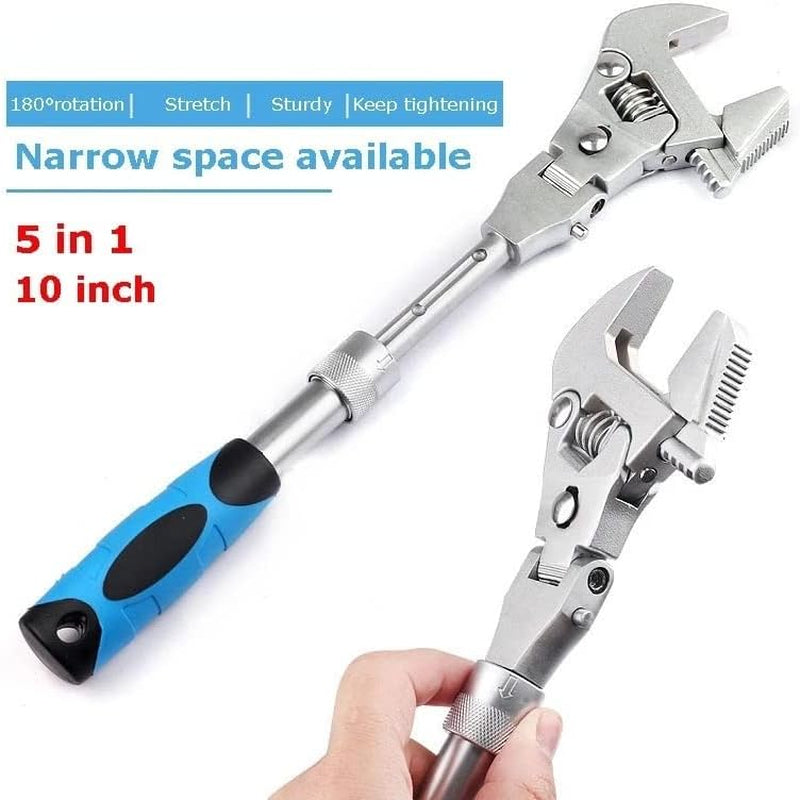 10 INCH FOLDING RATCHET WRENCH 5-IN-1 ADJUSTABLE