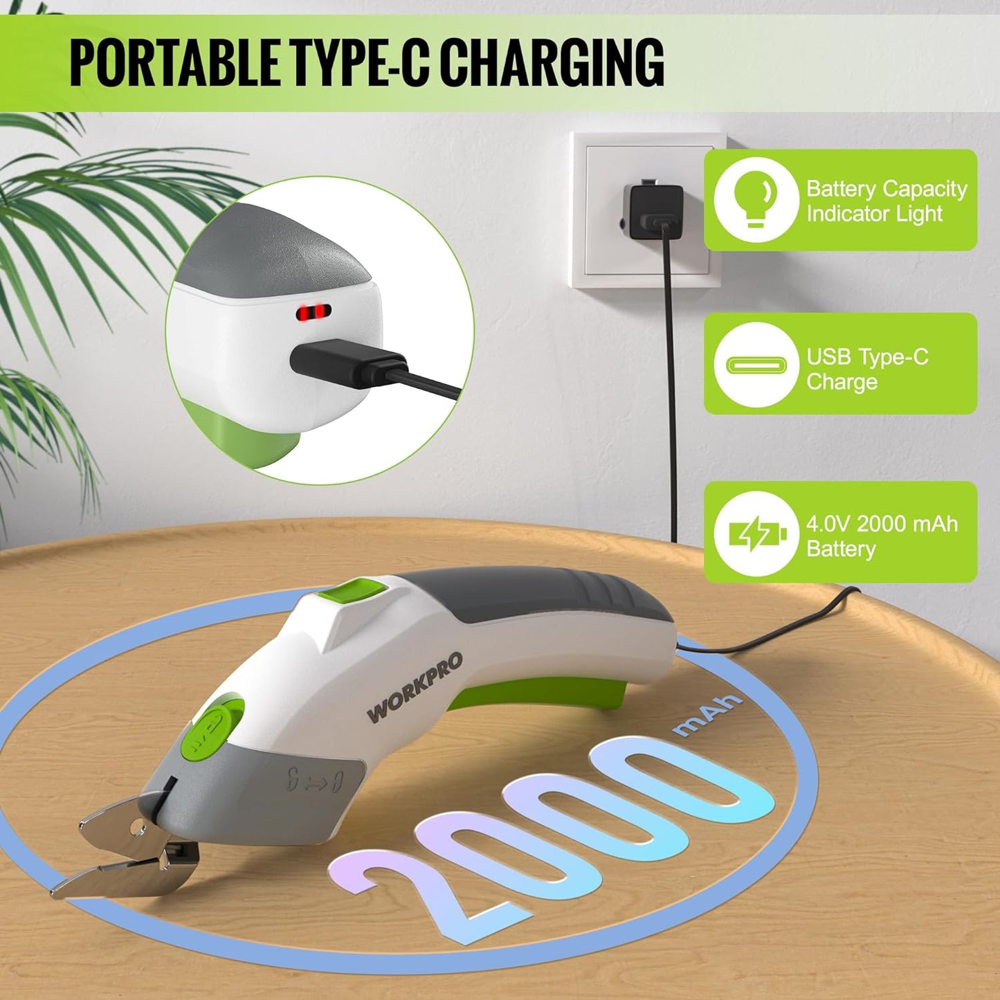 ELECTRIC SCISSORS WITH BATTERY AND CHARGER