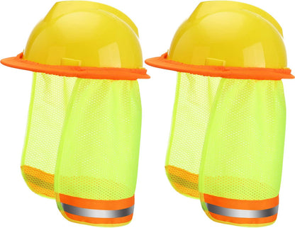 2 PIECES HARD HAT FOR CONSTRUCTION AND LANDSCAPING WITH SUN NECK SHIELD